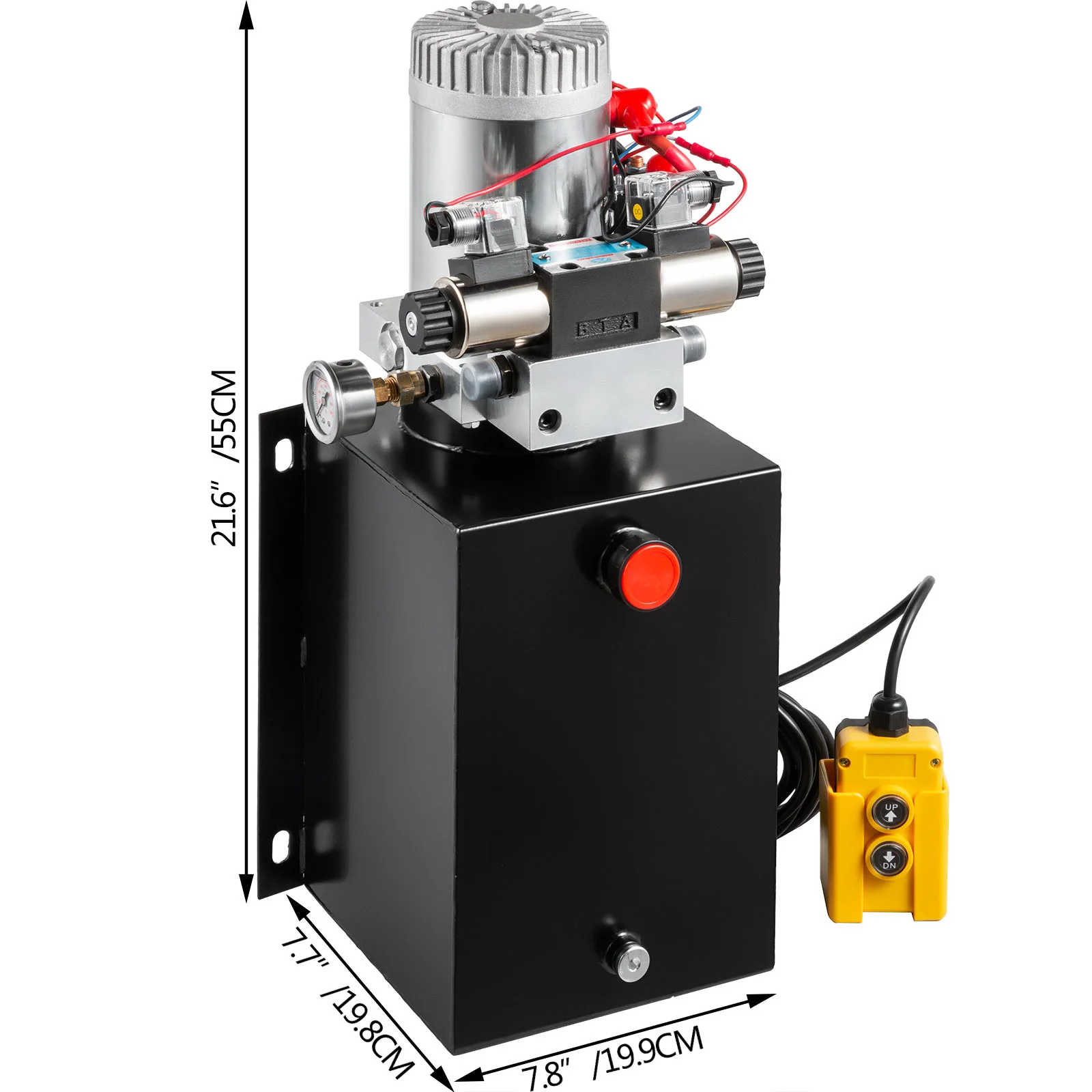 

VEVOR 8 Quart Double Acting Hydraulic Pump Kit Car Jack Power Unit for Dump Trailer With Steel Oil Reservoir Tank