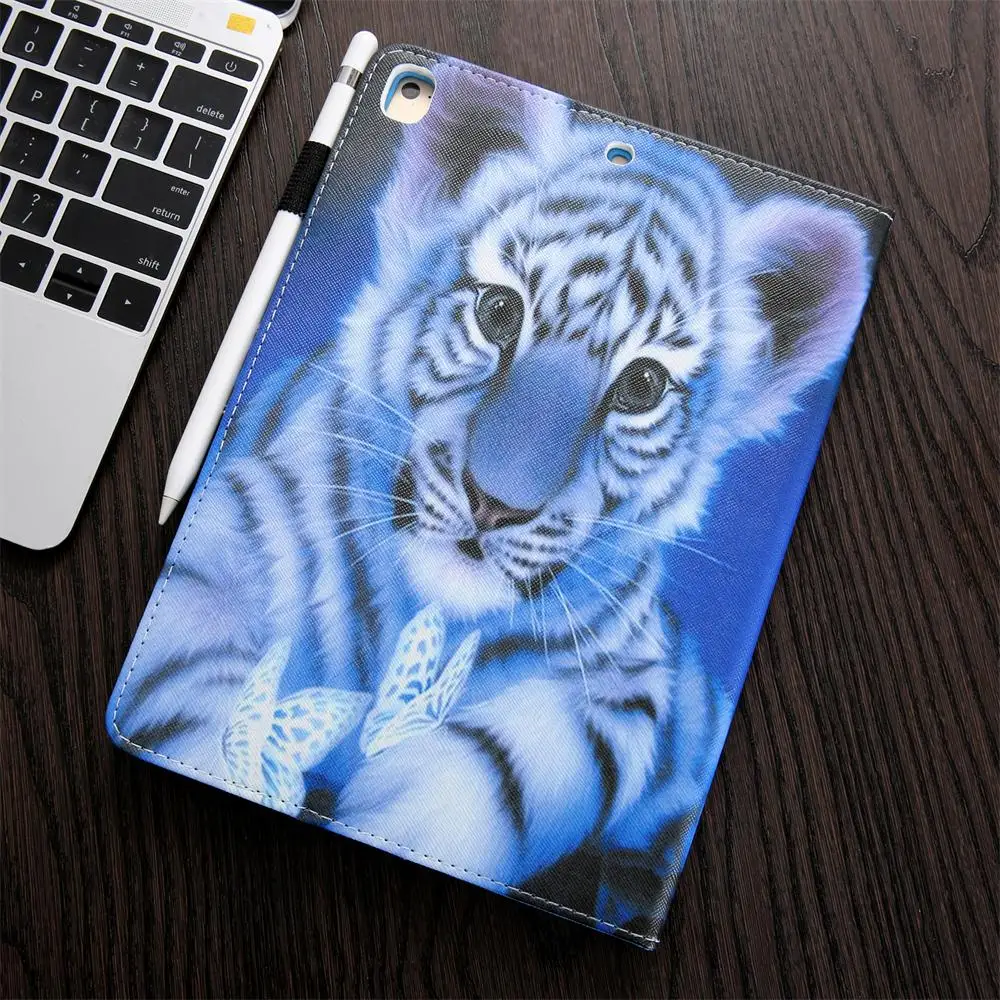 Case for Apple iPad Pro Air Mini 6th 7.9 9.7 11inch 360 Degrees Rotating Flip PU Leather Cover Auto Sleep Wake Tiger | Компьютеры и