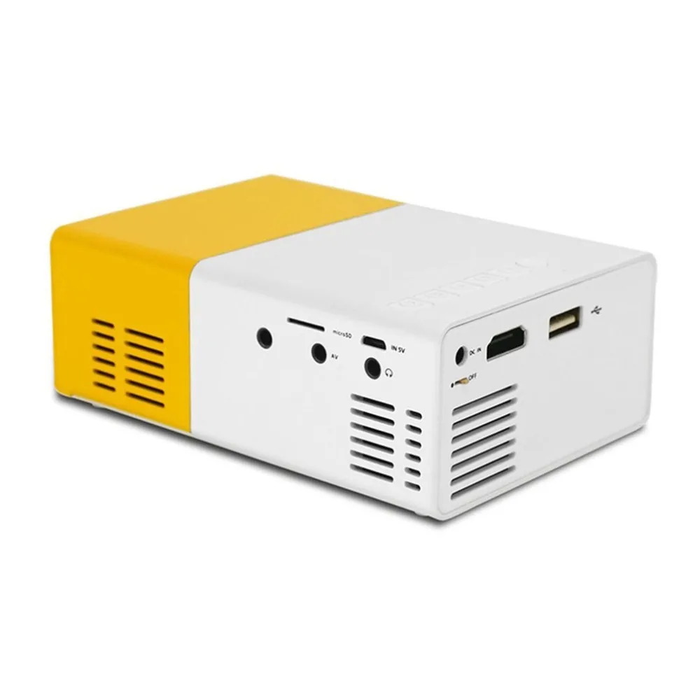 YG300 Professional Mini Projector Full HD1080P Home Theater LED LCD Video Media Player Yellow & White | Компьютеры и офис