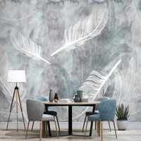 custom 3d photo modern hand painted watercolor feather mural for wall bedroom living room tv sofa backgournd non woven wallpaper