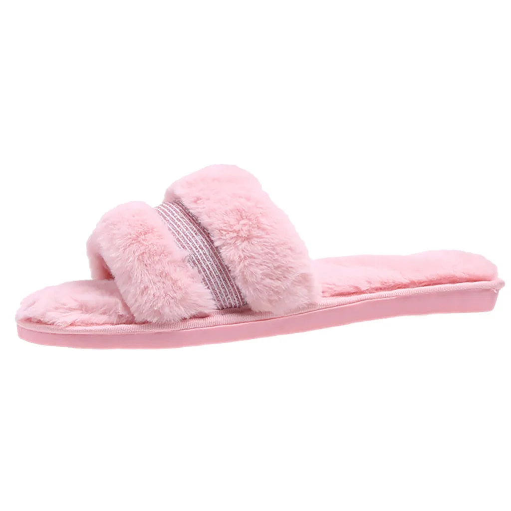 Зимние женские домашние тапочки меховые шлепанцы Нескользящие теплые для