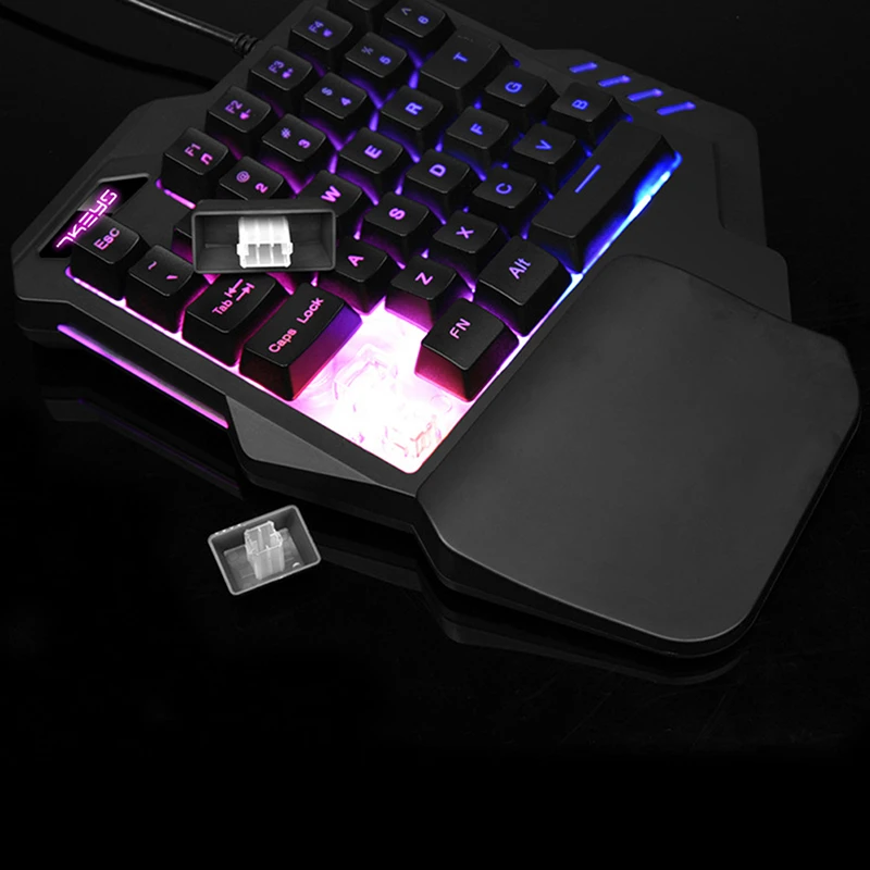 One-Handed Mini Gaming Keypad Mechanical Keyboard RGB Backlit Portable Cool Light Game Controller For Overwatch Gamer | Компьютеры и
