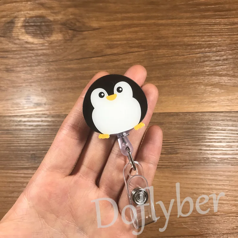 Выдвижной Бейдж с мультяшными животными собаками кошками лисой шнурок для