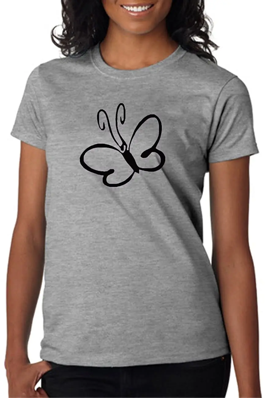 

Butterfly Summer Crew Short Sleeve Women's T-Shirt New Arrivals Cool Women Tee 2020 Breathable All Cotton T Shirt