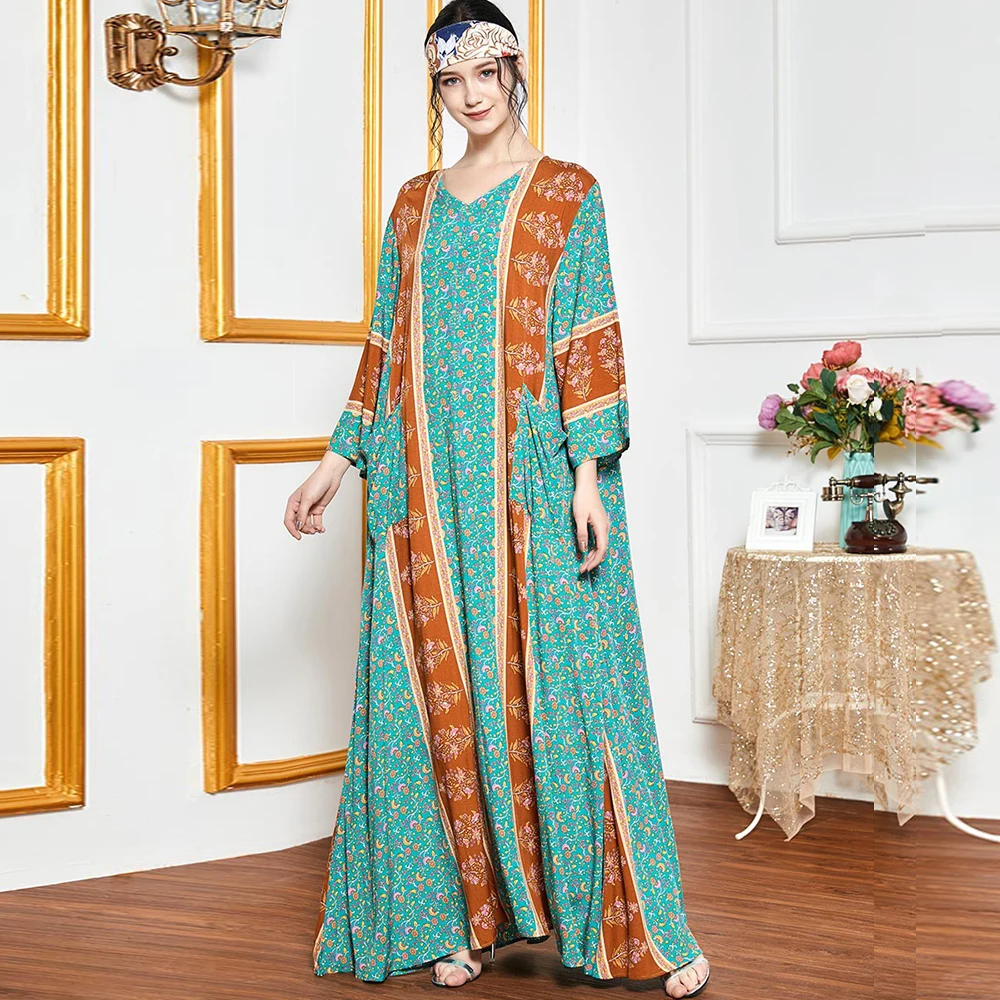 Siskakia удобное вискозное длинное платье с цветочным рисунком для женщин на лето 2020