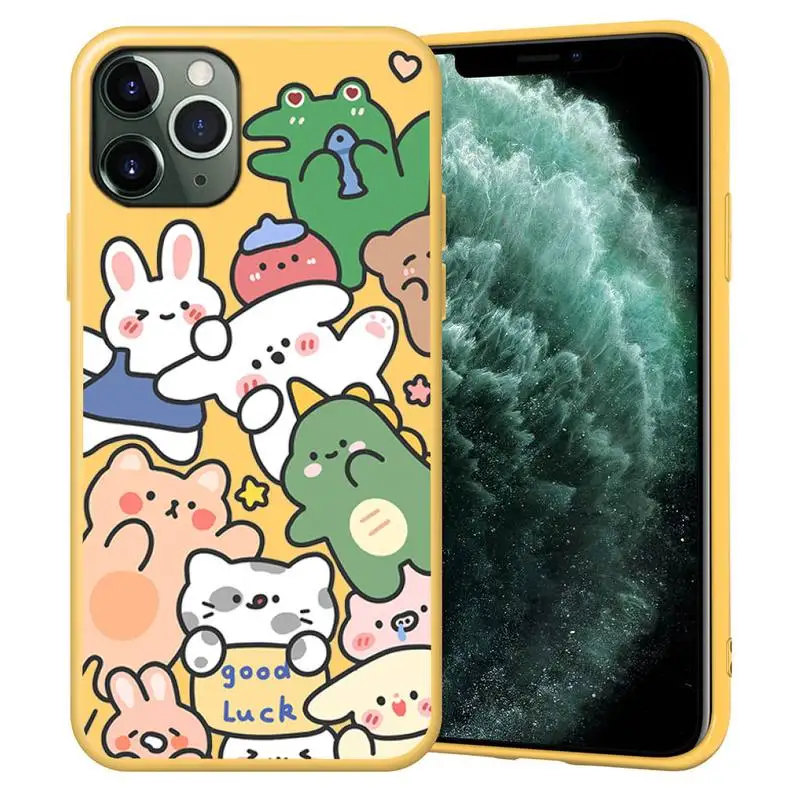 

Space Bear Phone Case For Iphone Case Yellow Soft Silicone Phone Case For 7 8 Plus X XS 11 SE 2020