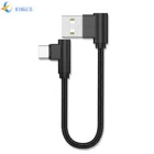 USB-кабель Type-C для iPhone, короткий кабель для быстрой зарядки, 2,4 А, угол 90 градусов, кабель для передачи данных Micro USB для всех смартфонов, 20 см