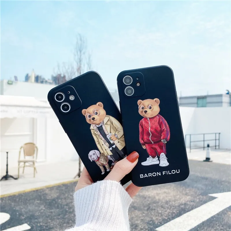 

Casual brand Bear soft Case For iPhone 11 12 Pro Max mini 7 8 6 6S Plus XR X XS MAX se silicon phone Cover Cartoons fundas capa