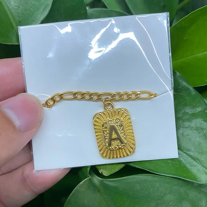 Браслет на ногу из нержавеющей стали с буквами алфавита|Анклеты| |