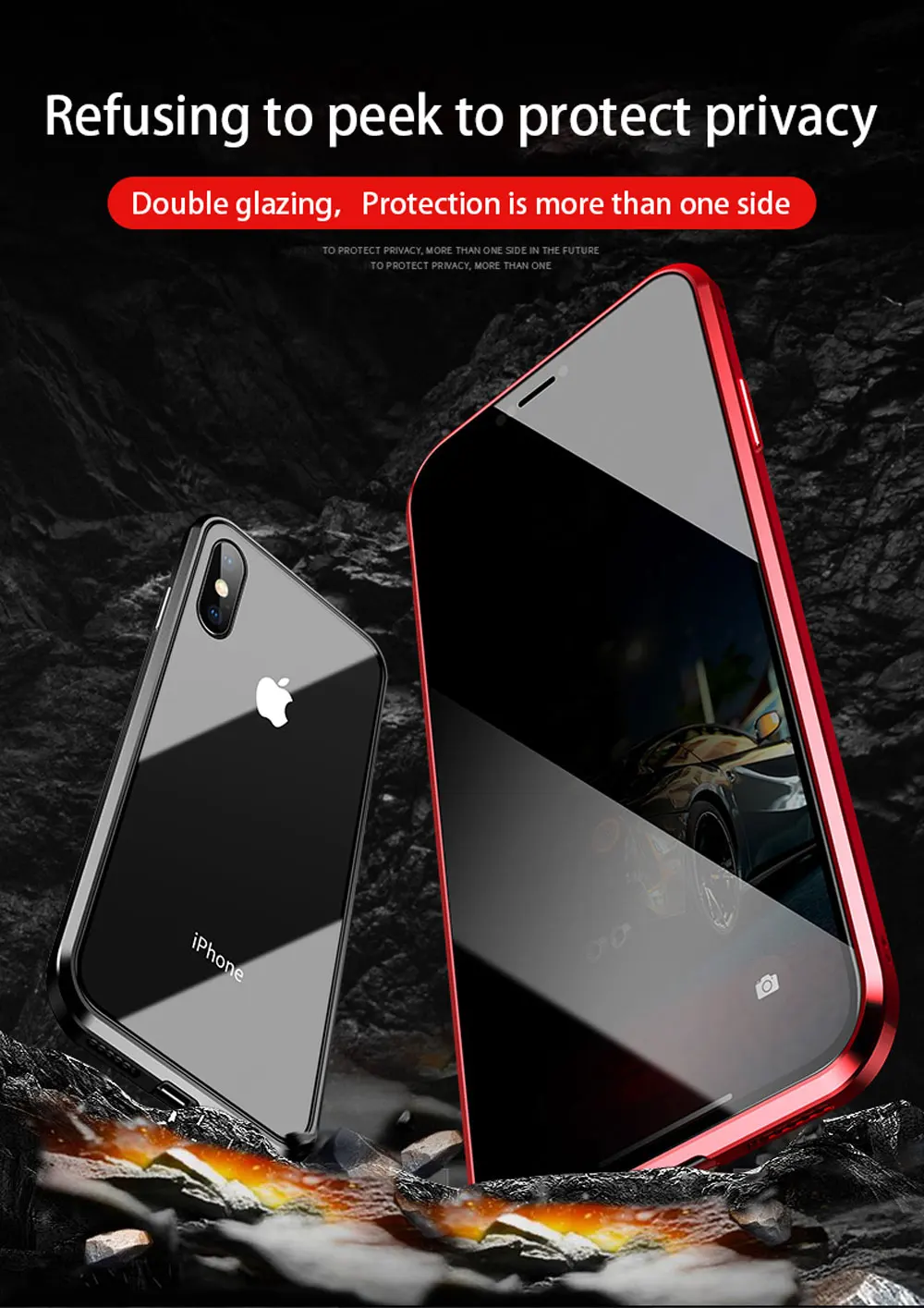 Магнитный чехол 360 градусов для IPhone X XS MAX 7 6 6splus 8 PLUS, двухсторонний, полный ударопрочный защитный прозрачный чехол