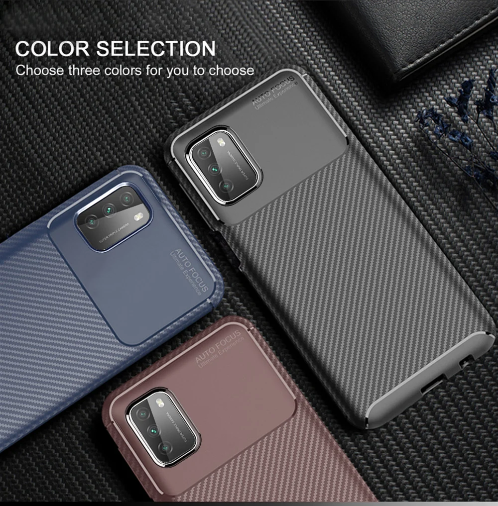 

CENMASO For POCO M3 Case Luxury Shockproof Classic Carbon Fiber Protective Cover For Xiaomi poco X3 NFC Poco X2 F2 Pro Fundas
