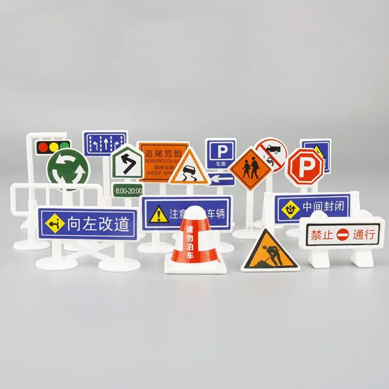 

Children Teaching Cognitive Toys DIY Traffic Road Sign Model Kids Puzzle Toy