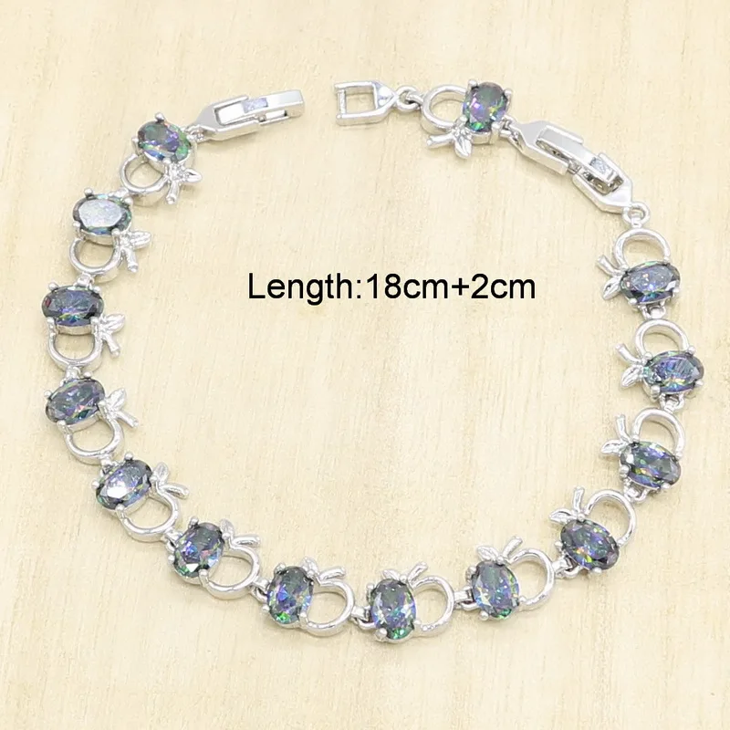 Набор украшений для женщин набор из разноцветного циркония серебряного цвета |