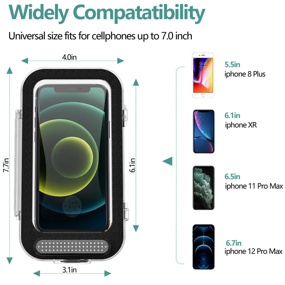 home wall waterproof mobile phone box self adhesive holder touch screen bathroom phone holder shell shower sealing storage box free global shipping