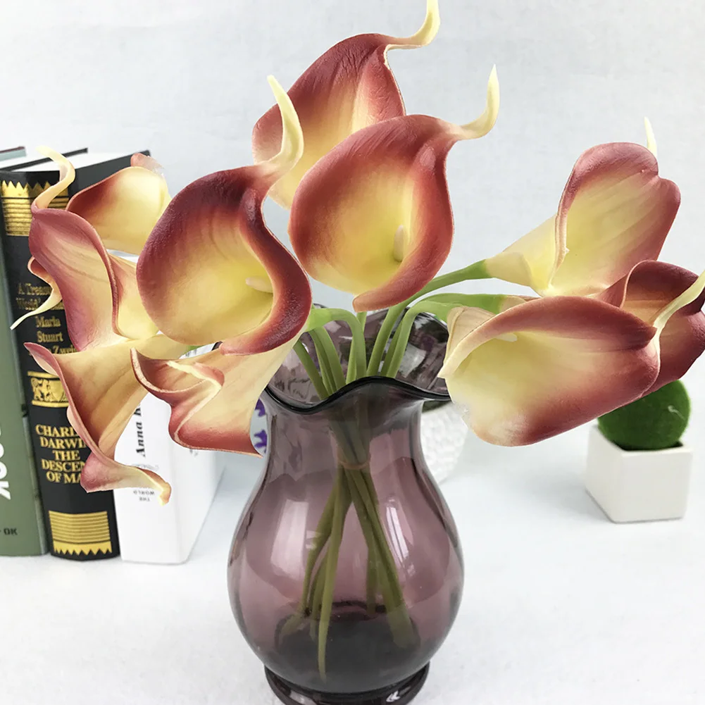 

1PCS Simulation Calla Lily PU Real Touch Artificial Flowers For Wedding Bride Bouquet Birthday Decor Home Garden Fake Flower