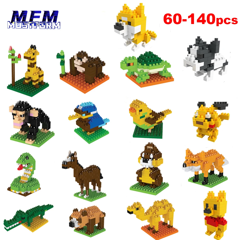 

17 styles Small Building Blocks Small Cartoon Picachu Animal Model Education Game Graphics Puppy Toys