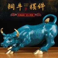 2022 home company office high grade brass good luck wall street bull finance stock market cattle mascot brass decorative statue