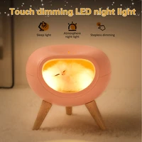 cute cat house led night light touch dimming for kids baby bedroom bedside lamp decor creative gift table lamp