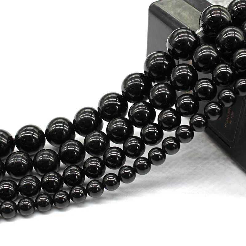 AAAA+ Новые черные ониксы, агаты и халцедоны натурального камня, круглые, свободные, размером 15", на бусы длиной 4, 6, 8, 10, 12, 14 штук для создания ювелирных изделий своими руками.
