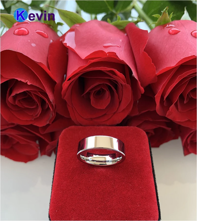 Классическое Обручальное кольцо из вольфрама для мужчин и женщин с полированным