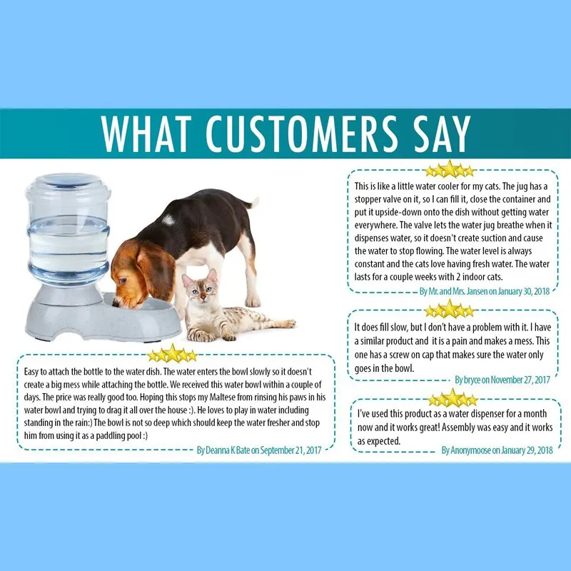 

3.5L Large Automatic Pet For Cats Dogs Plastic Dog Food Bowl Pets Dispenser water