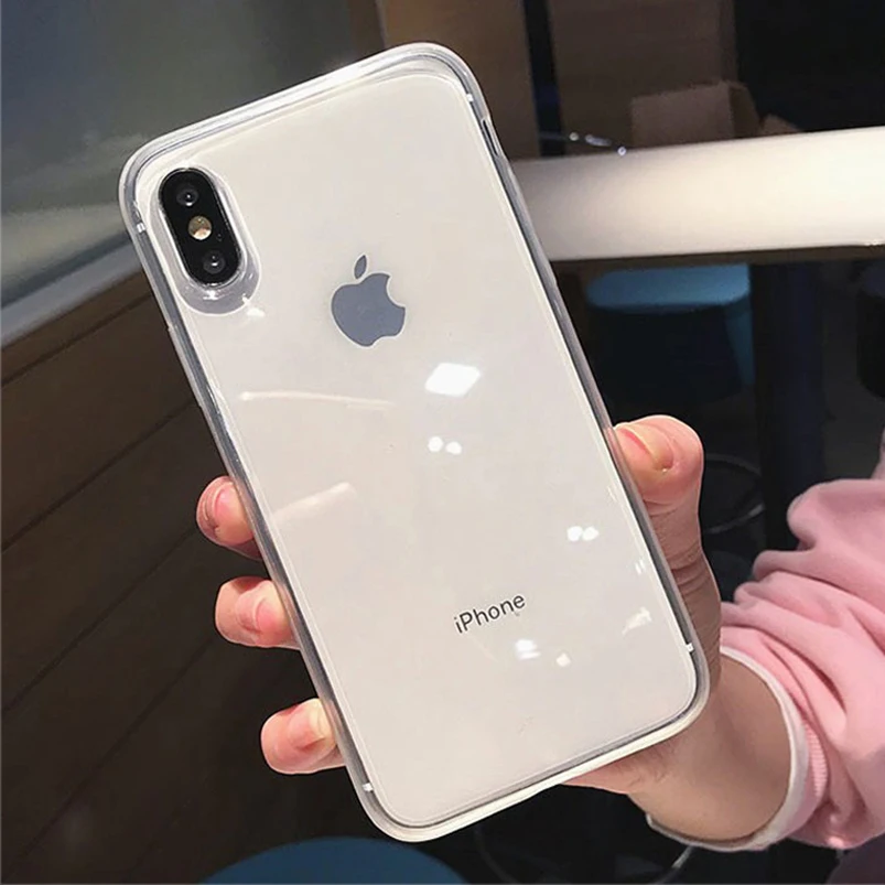 Мягкий чехол из ТПУ для iPhone 6, 6 S, 7, 8 Plus, 11 Pro, XS Max, XR, X 10, роскошная цветная прозрачная рамка, силиконовый чехол для iPhone 7 Plus
