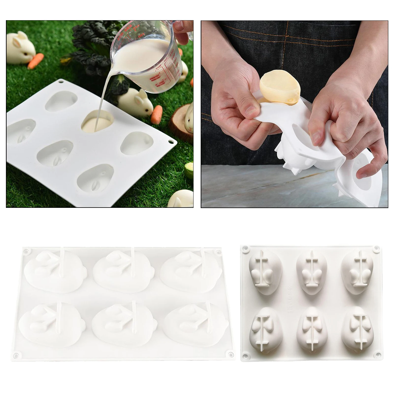 

Silicone 6 Holes Cake Baking Mould Pan Bunny Chocolate Mousse DIY Mold
