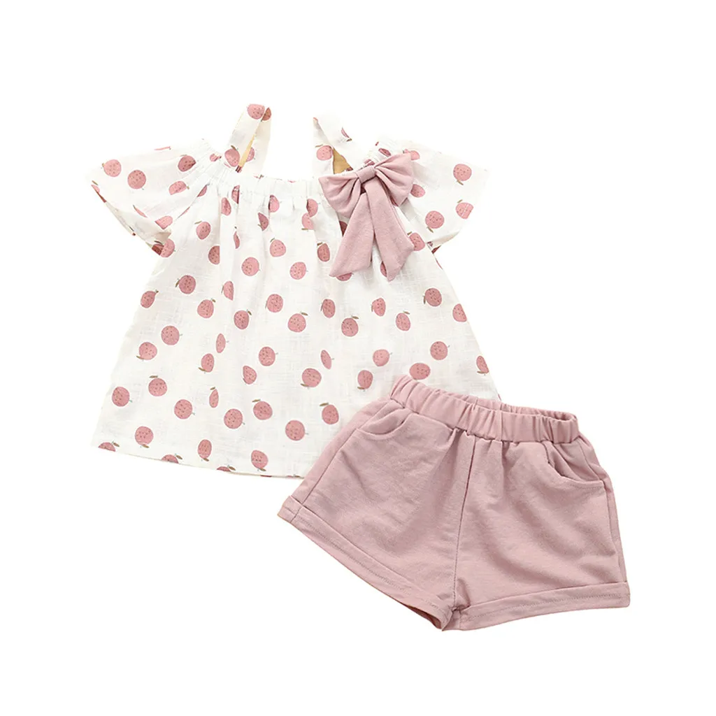 Детская модная одежда комплект для маленьких девочек хлопковый льняной Топ Без