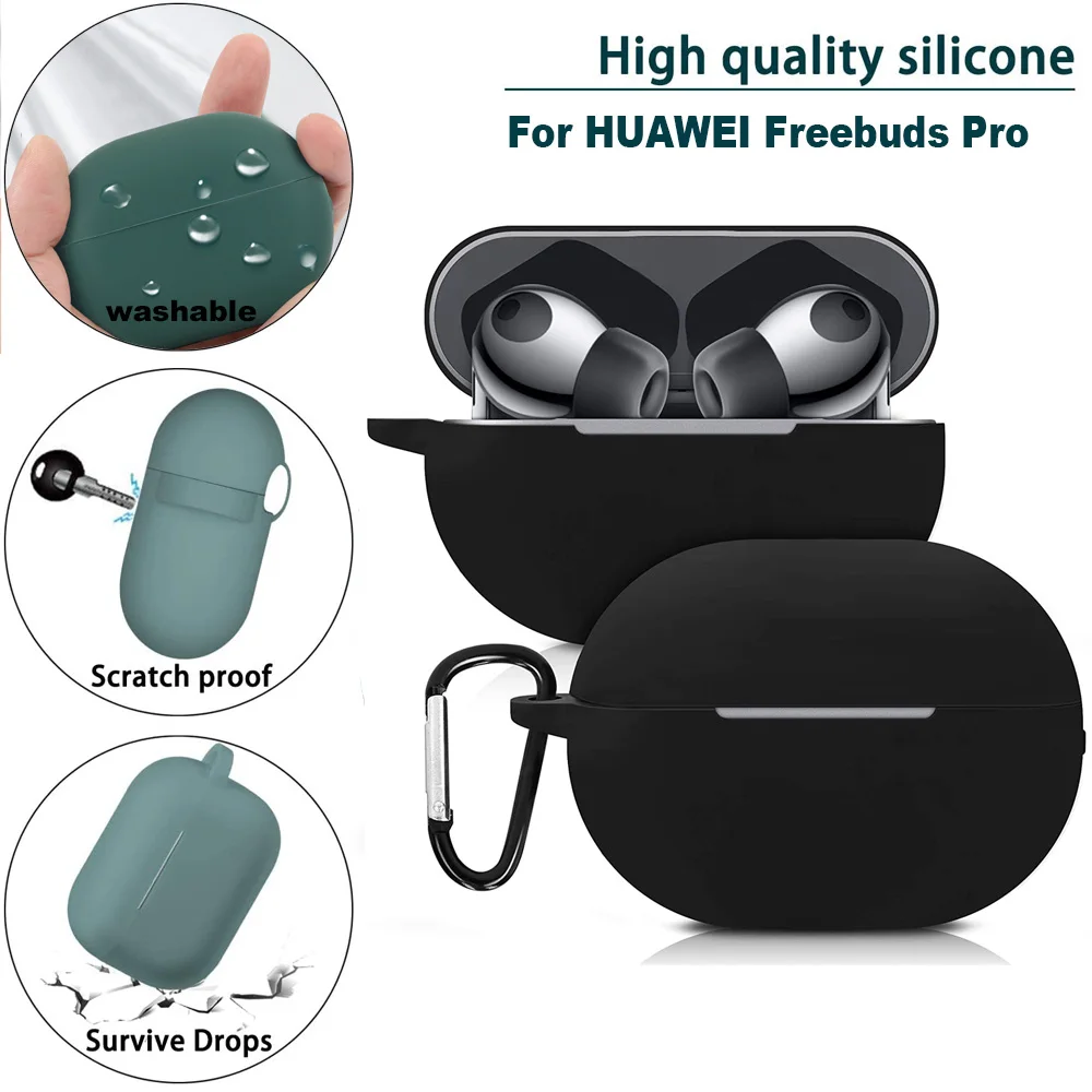 Силиконовый чехол POYATU для Huawei FreeBuds Pro аксессуары полной защиты кожи чехлы