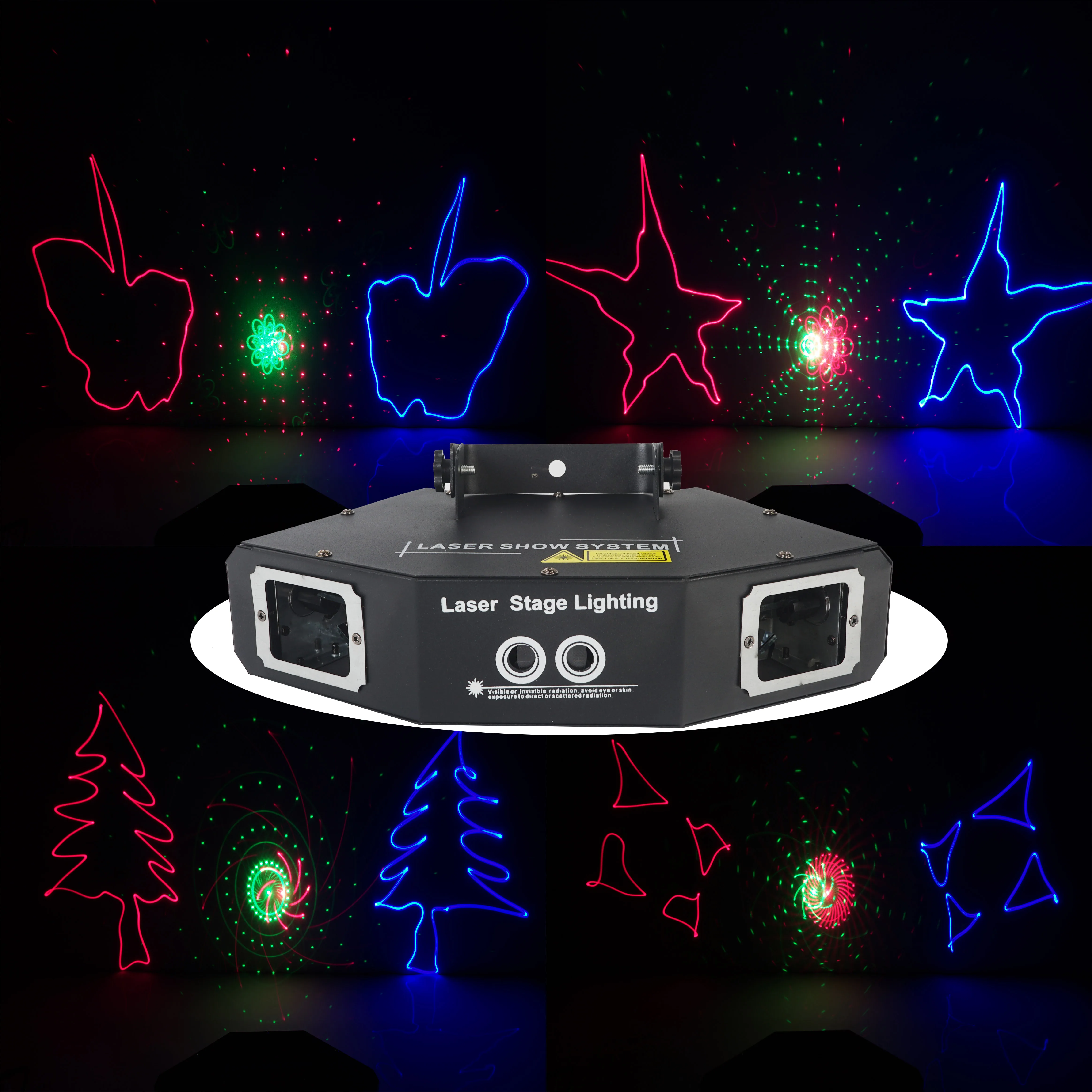 Яркий лазерный дискотечный светильник для диджея разноцветный DMX 512