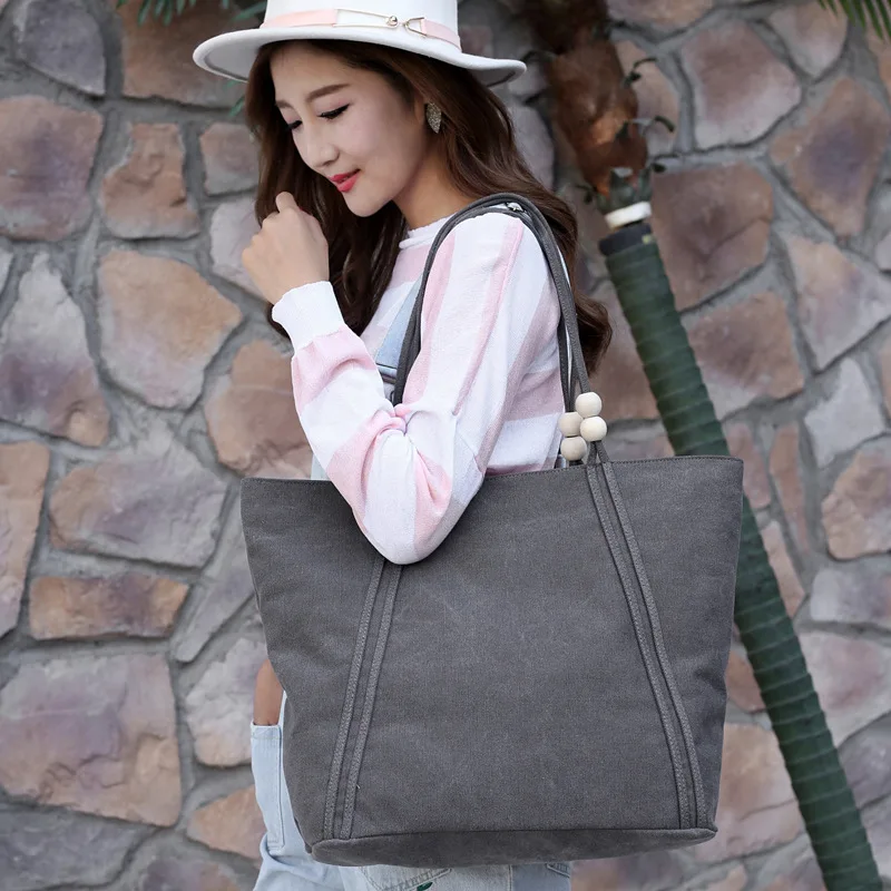 Большая сумка через плечо 100% парусиновая для отдыха или путешествий