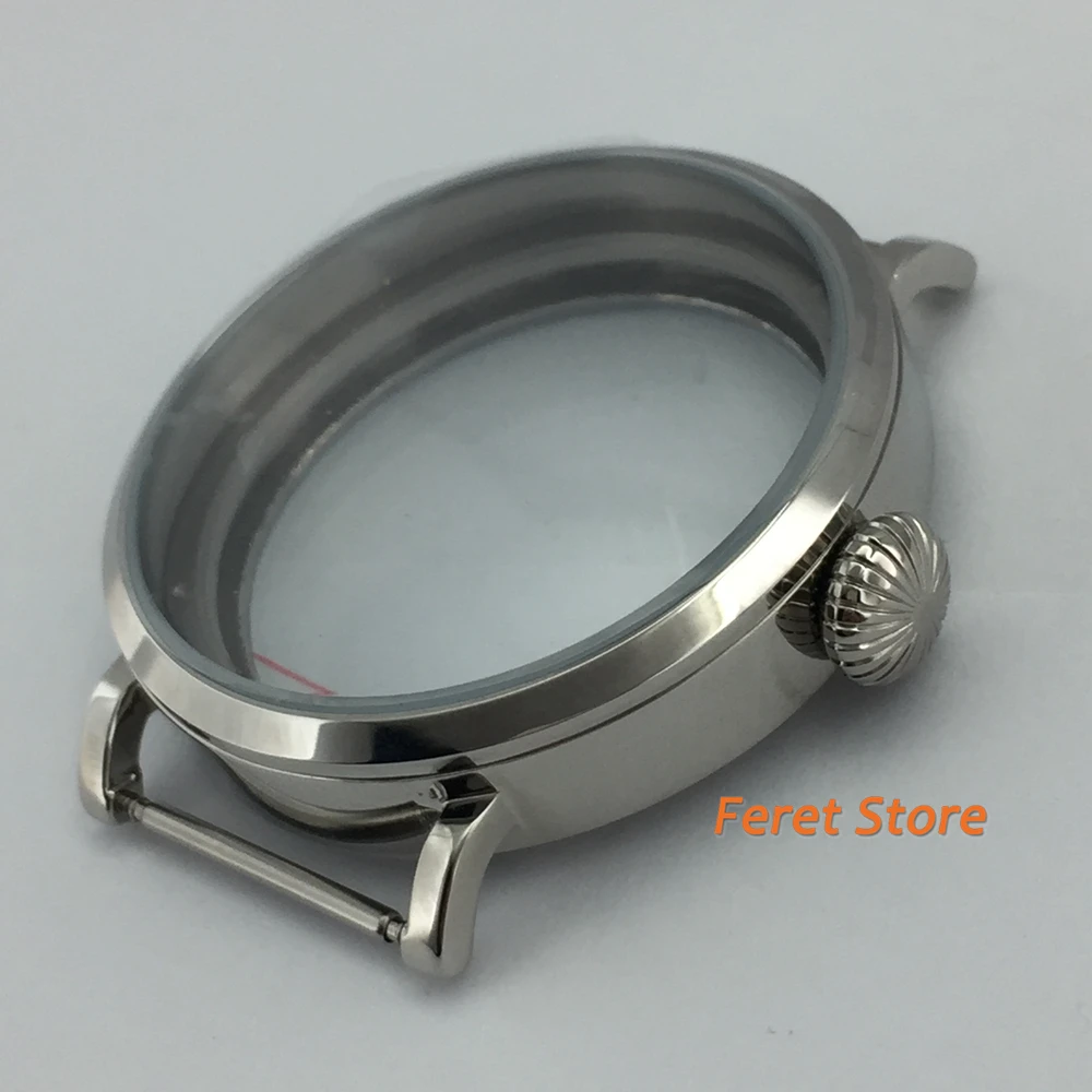 46 мм Парнис очищенный струёй песка 316L полировка большой часы Чехол комплект