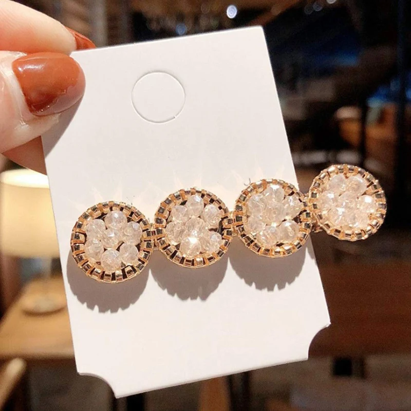

Crystal Hair Clips for Women Glitter Sparkly Round Hairgrip Duckbill Hair Barrettes Geometric Hair Pins Alligator Hair Accessori