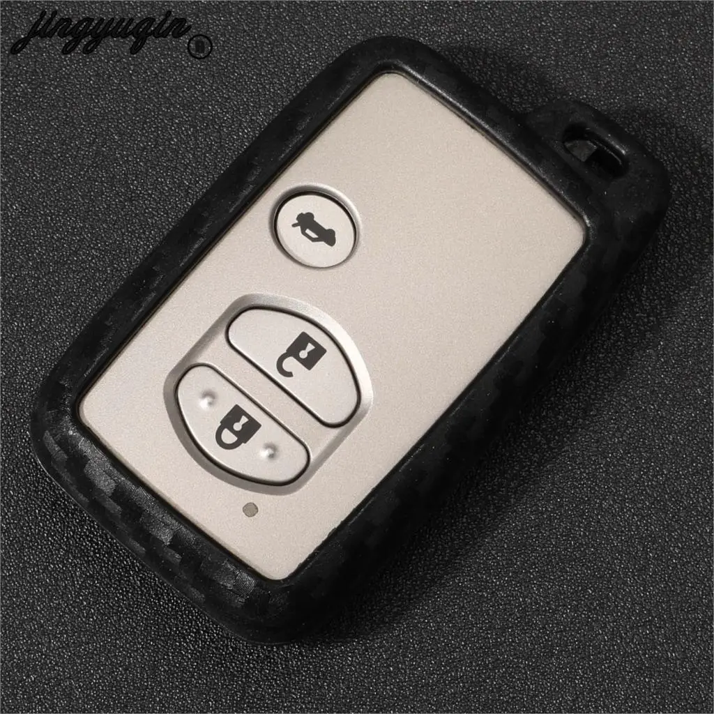 Силиконовый чехол для ключа из углеродного волокна jingyuqin Toyota Land Cruiser Prado 150 Camry Prius