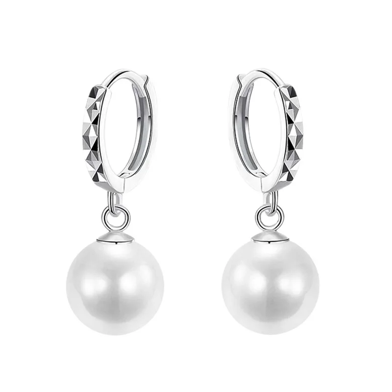 

Женские серьги из серебра 925 пробы с фианитами, с искусственным белым жемчугом