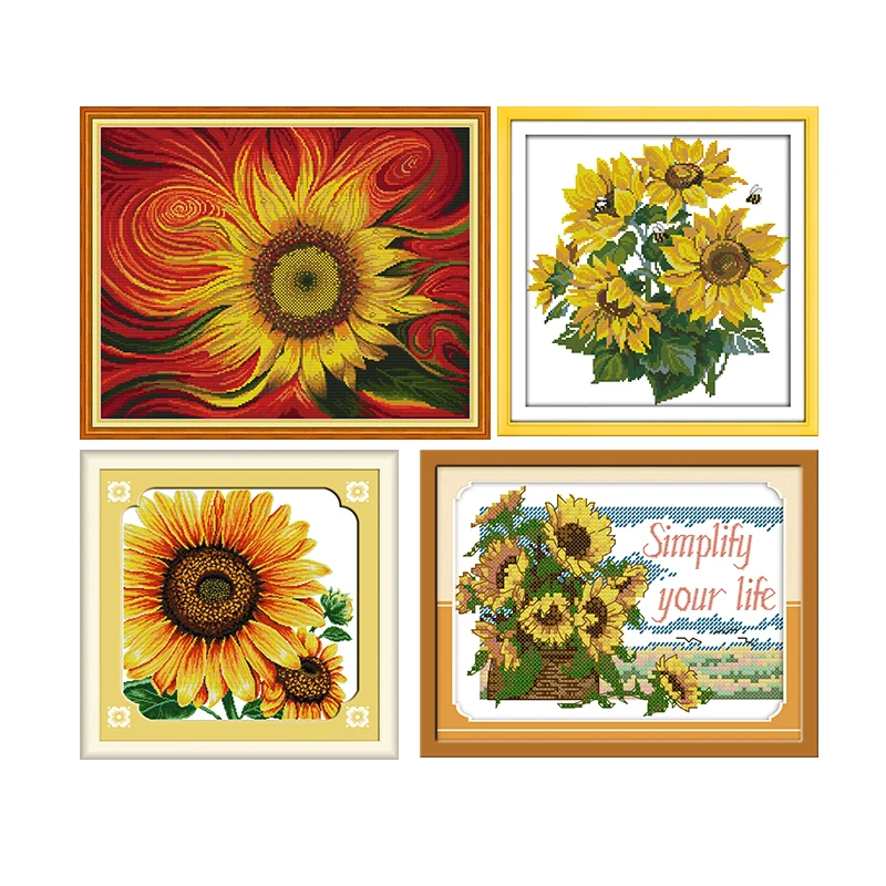 Серия подсолнухи сделай сам 11 и 14 карат цветочный принт наборы для вышивки
