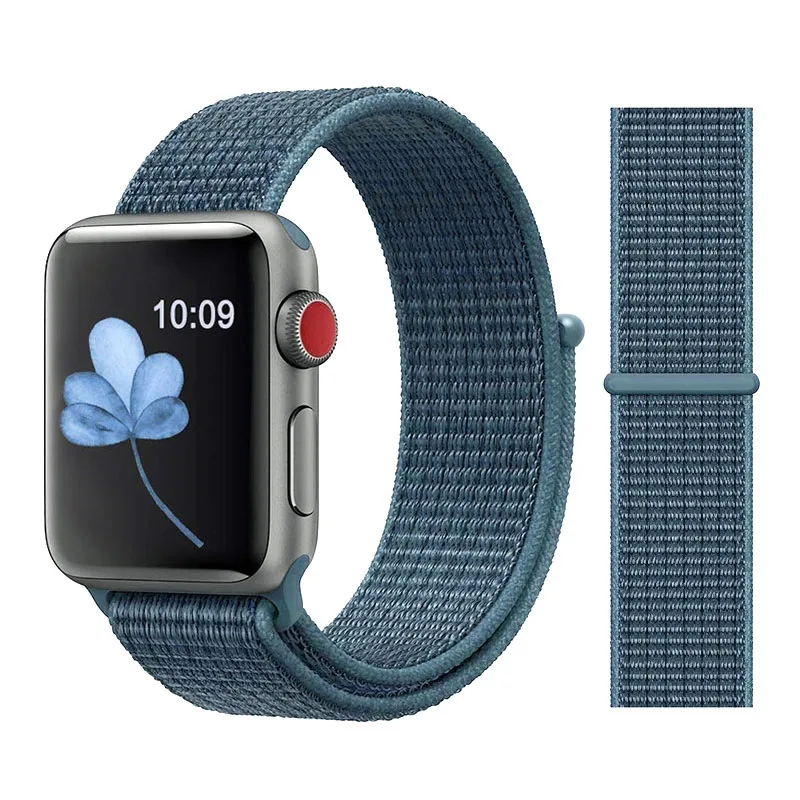 Dark blue Нейлоновый спортивный бесшовный мягкий для наручных часов iwatch серии 4/5/3/2/1 дышащий замена ремешок для наручных часов Apple Watch 38 мм/40 мм/42 мм/44 мм - Цвет ремешка: Dark blue
