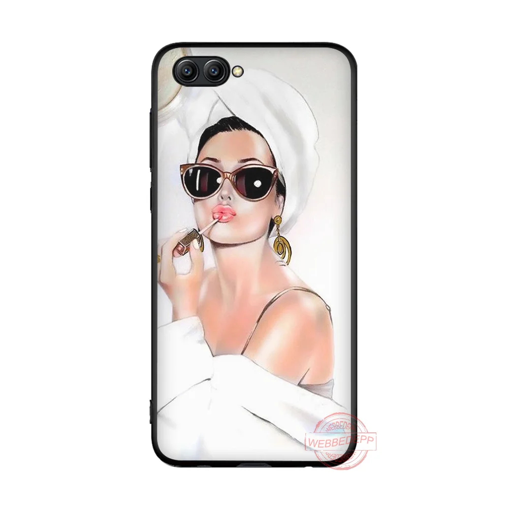 WEBBEDEPP Girl Boss Fashion soft silicone phone case for Honor 6A 7X 8X 8C 8A 9 9X 10lite Note10 20S 20 Pro |