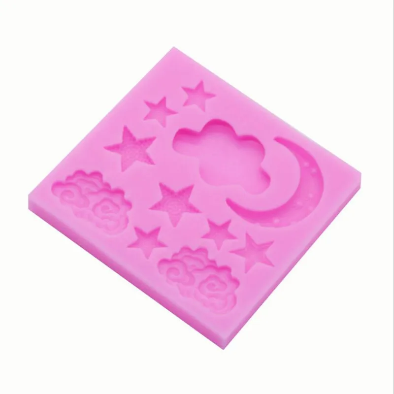 Силиконовая форма в форме звезды Луны облака 3D для украшения торта мастикой