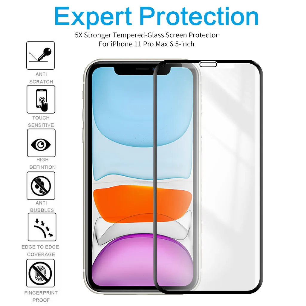 Матовая защитная пленка для экрана из закаленного стекла iPhone 11 Pro Max Full Cover HD Clear