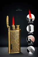 compact jet lighter torch turbo cigar smoke windproof lighter metal natural gas lighter red flame gadgets