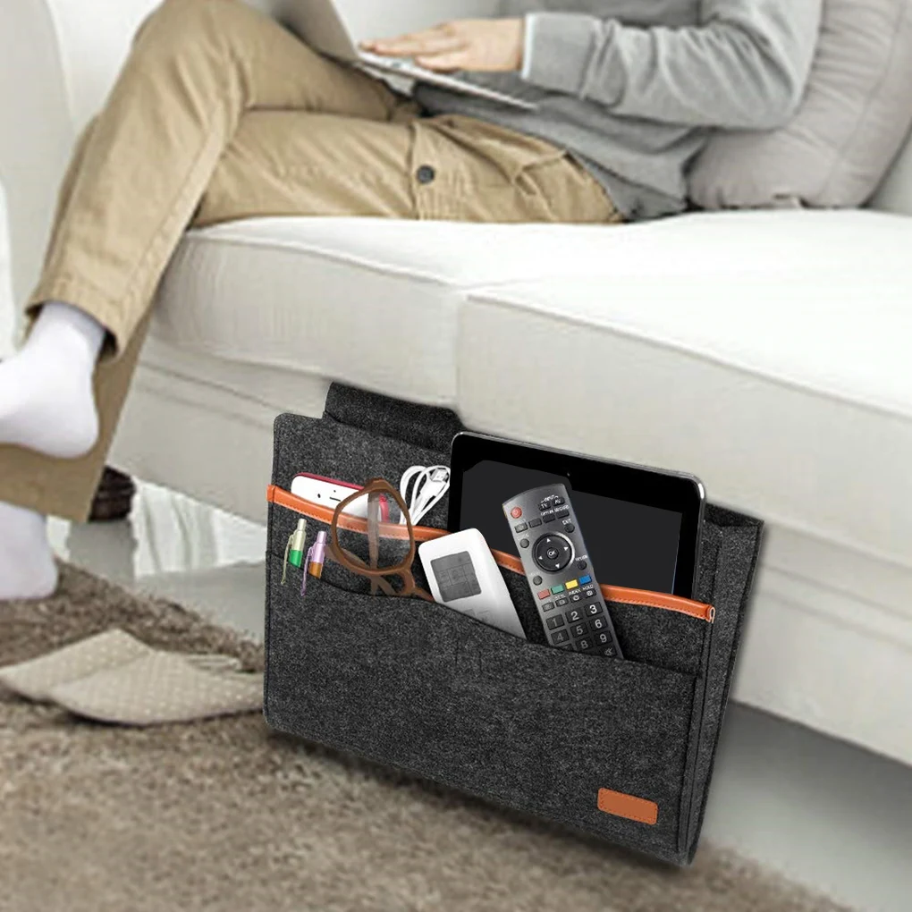 

Фетровая прикроватная сумка для хранения, органайзер, сумка для кровати, стола, дивана, телевизора, пульта дистанционного управления, подве...