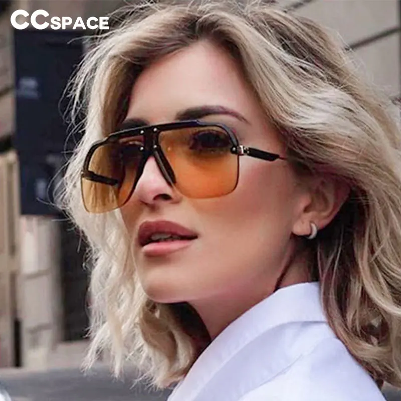 48202 негабаритные без оправы пилотные солнцезащитные очки для мужчин и женщин