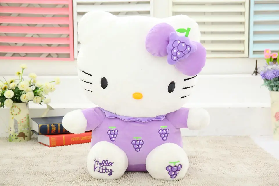 Фиолетовый Горячие акции фрукты hello kitty плюшевые игрушки hello kitty кукла детский женский подарок на день рождения - Цвет: Фиолетовый
