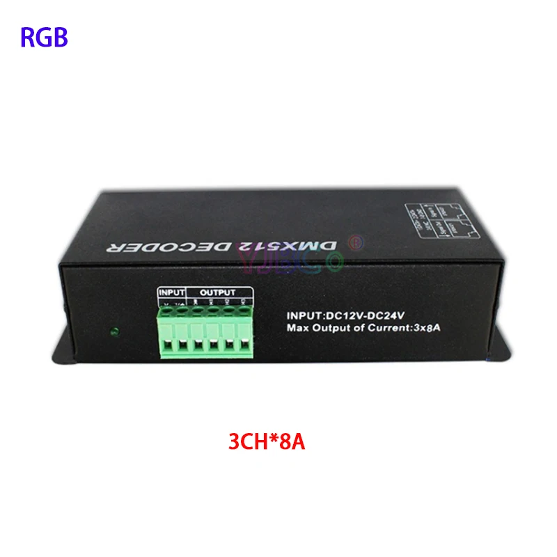 Led полоса диммер DC12V~24V RGB RGBW 3CH 4CH DMX512 декодер с цифровым дисплеем DMX в ШИМ 3CH*8A 4CH*4A вкл.
