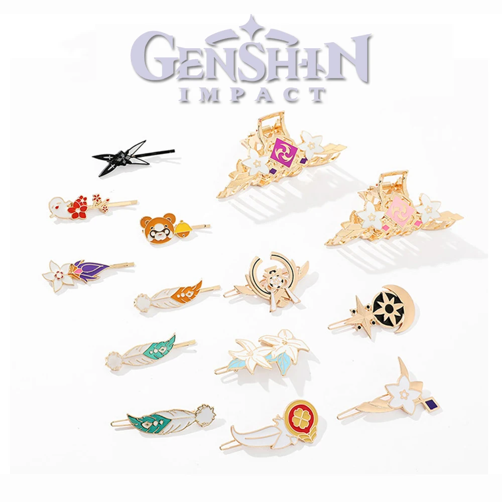 

Genshin Impact Hair Clips Yae Miko Raiden Shogun Klee Cosplay Decorate Women Girl Cute Metal Genshin Cosplay Ornament Hair Clips