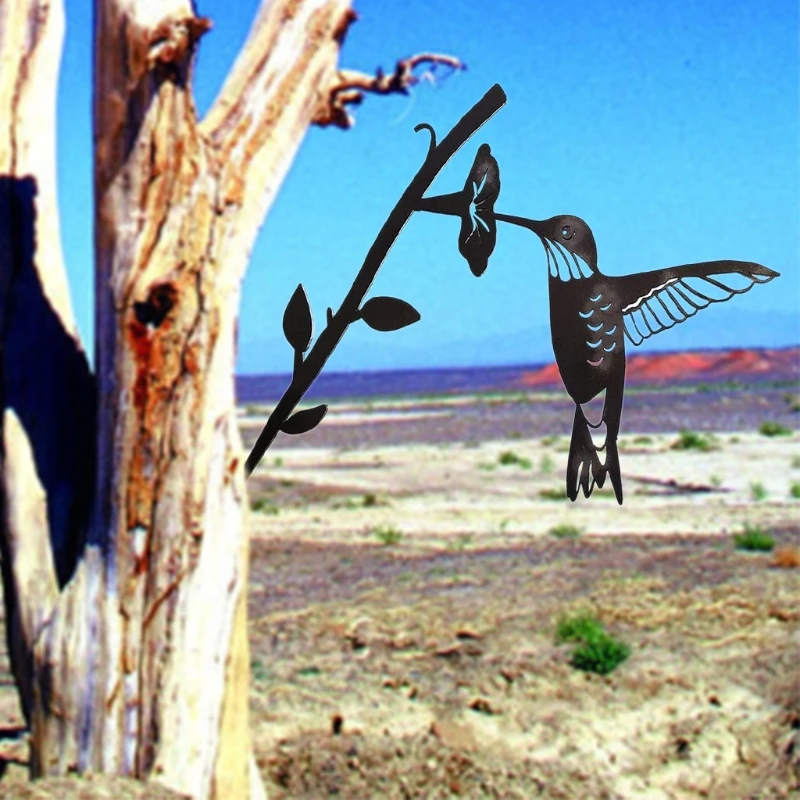 

Hummingbird Metal Bird Art Decoration for Yard Tree Ornament Garden Bird Silhouette Stake H051