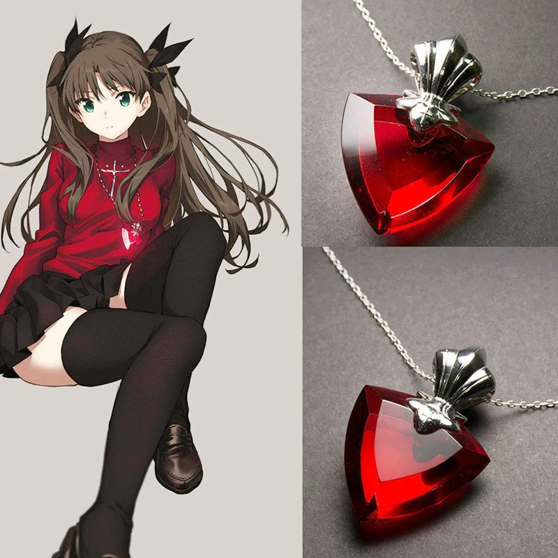 1 шт. модное японское аниме новое ожерелье Fate Stay Night Zero Archer Master Tohsaka Rin Кристалл