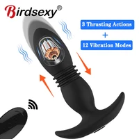 anal vibrator telescopic vibrator male prostate massager wireless remote control dildo butt plug vibrator anal sex toys for men