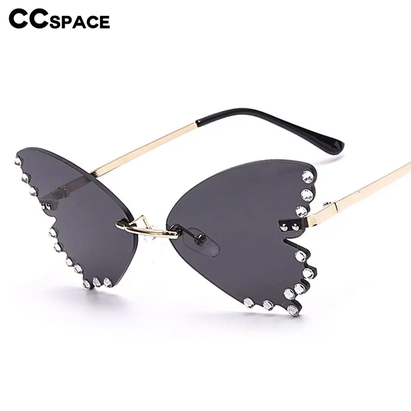 49120 солнцезащитные очки без оправы с бабочками и заклепками для мужчин женщин